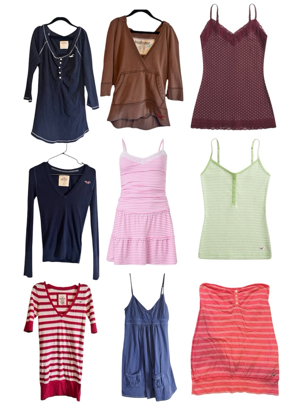 Hollister Mixed Y2K Clothing Bundle – Vintage Inspired Tops, Dresses & More
